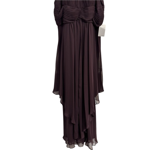 Eliza J New York Purple Beaded Halter Neck Chiffon Gown Women 16W - Picture 13 of 13